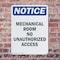 Signmission Mechanical Room No Unauthorized Access OSHA Notice Sign, Plastic, 7in W x 10in L, 2PK OS-2PACK-NS-P-710-V-15950 - alternate 6